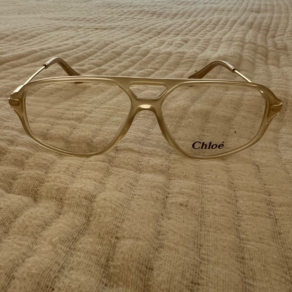 Chloé Clear Gold Tinted Aviator Glasses
